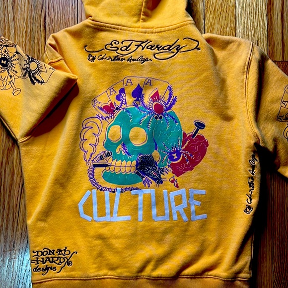 Ed Hardy Tops - Ed Hardy Graphic Hoodie Zip Work of Art